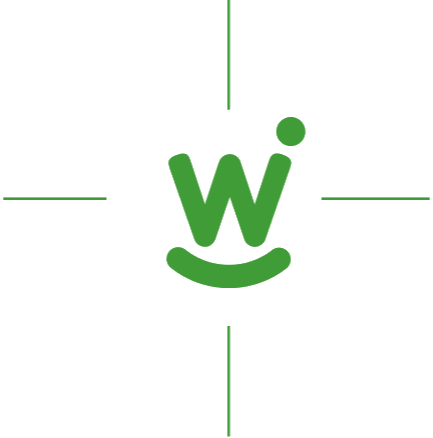 An icon of the PWC logo with four green lines around it